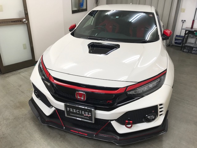 ホンダ シビックタイプＲ（fk8) ルーフラッピング 艶あり黒 honda